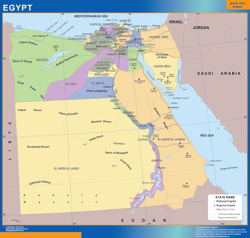 Egypt karta | Väggkartor